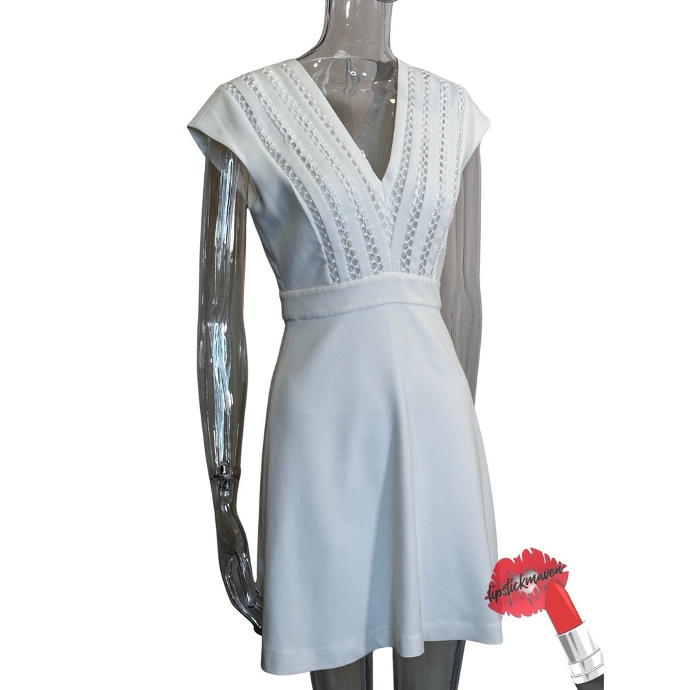Sandro Paris Dress Womens 2 White‎ Radical Lace Mini Bridal Shower Party